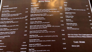 Royal Nepal menu