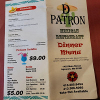 D Patron Mexican menu