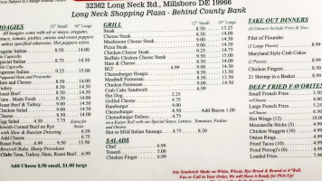 Longneck Deli menu