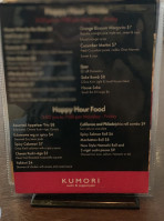 Kumori Sushi Teppanyaki menu