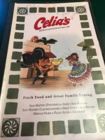 Celia's Mexican menu