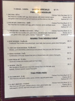 Manna Thai menu