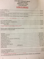 Guillory's Specialty Meats menu