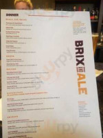 Brix And Ale menu
