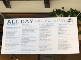 Prep Pastry (grant) menu