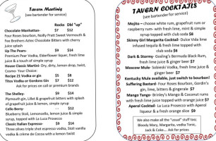 Up To No Good Tavern menu