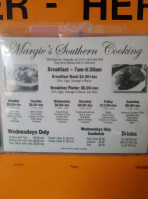 Margie's Southern Cooking menu