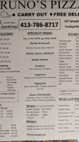 Bruno Pizzeria menu