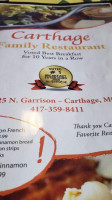 Carthage Family menu