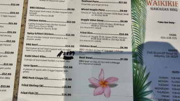 Waikikie Hawaiian Bbq menu