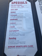 Tavern At The Beach menu