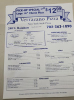 Verrazano Pizza menu