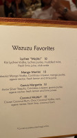 Wynn Wazuzu menu