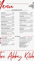 Thee Abbey Kitchen menu