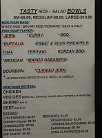 The Tasty Bowl Subs N Such menu