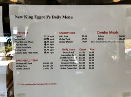 New King Eggroll menu