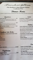 Freshwaters Southern New Orleans menu