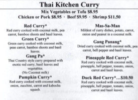 Thai Kitchen menu