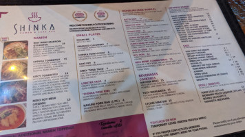 Shinka Ramen And Sake menu