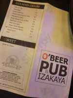 O'beer menu