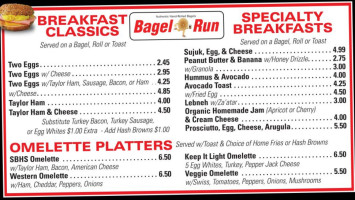Bagel Run menu