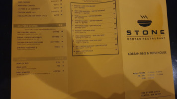 Stone Korean menu