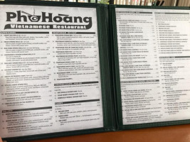 Pho Hoang menu