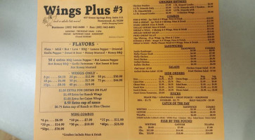 Wings Plus A Whole Lot More menu