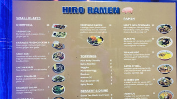 Hiro Ramen menu