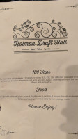 Holman Draft Hall menu