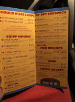 The Chippery menu