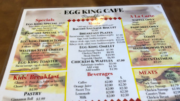 Egg King Cafe menu