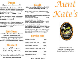 Aunt Kate's menu
