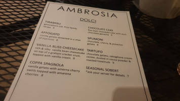 Ambrosia menu