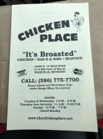 Chicken Place menu