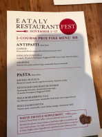 Eataly menu