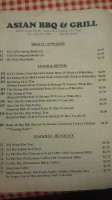 Asian Bbq Grill menu