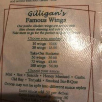 Gilligans And Grill menu
