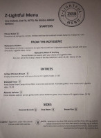 Zea Rotisserie menu