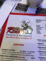 Reno's Pizzeria menu