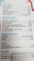 Kraken Wing Seafood menu