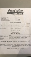 Grand Slam Pizza menu