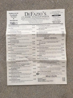 De Fazio's menu