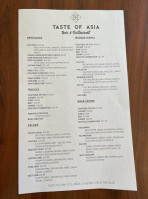 Taste Of Asia menu