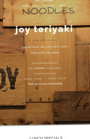 Joy Teriyaki menu