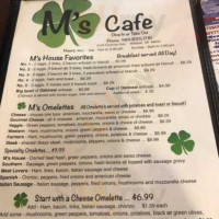 M's Cafe menu