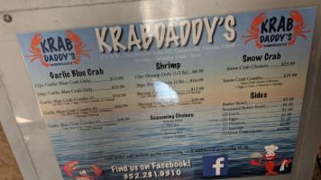 Tc's Crab Shack menu