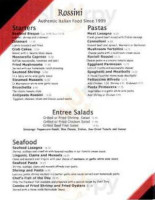 Rossini Cucina Italiana menu