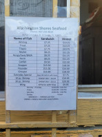 Washington Shores Fish Market menu