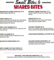 Mc Grath's Fish House menu
